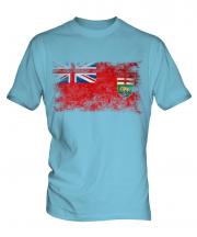 Manitoba Distressed Flag Mens T-Shirt