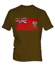 Manitoba Distressed Flag Mens T-Shirt