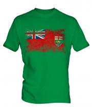 Manitoba Distressed Flag Mens T-Shirt