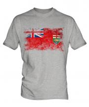 Manitoba Distressed Flag Mens T-Shirt