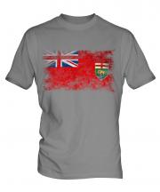 Manitoba Distressed Flag Mens T-Shirt