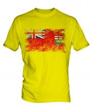 Manitoba Distressed Flag Mens T-Shirt