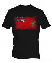 Manitoba Distressed Flag Mens T-Shirt