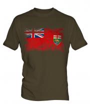Manitoba Distressed Flag Mens T-Shirt