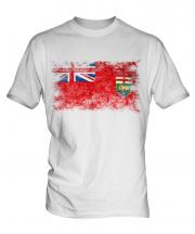 Manitoba Distressed Flag Mens T-Shirt