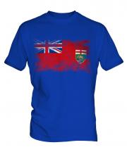 Manitoba Distressed Flag Mens T-Shirt