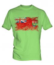 Manitoba Distressed Flag Mens T-Shirt