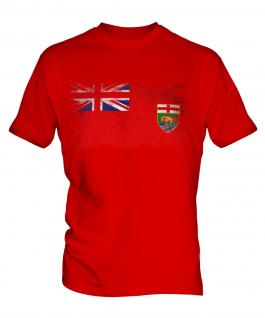 Manitoba Distressed Flag Mens T-Shirt