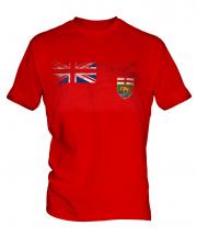 Manitoba Distressed Flag Mens T-Shirt