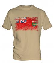 Manitoba Distressed Flag Mens T-Shirt