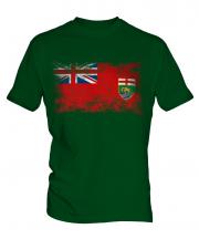 Manitoba Distressed Flag Mens T-Shirt