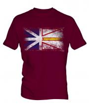 Newfoundland And Labrador Distressed Flag Mens T-Shirt