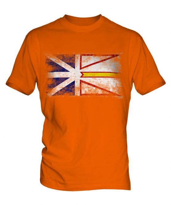 Newfoundland And Labrador Distressed Flag Mens T-Shirt