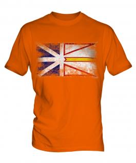 Newfoundland And Labrador Distressed Flag Mens T-Shirt
