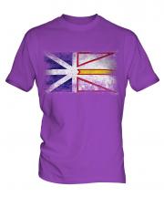 Newfoundland And Labrador Distressed Flag Mens T-Shirt