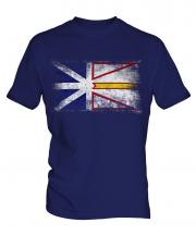 Newfoundland And Labrador Distressed Flag Mens T-Shirt