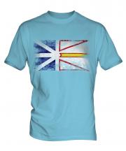Newfoundland And Labrador Distressed Flag Mens T-Shirt