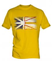Newfoundland And Labrador Distressed Flag Mens T-Shirt