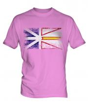Newfoundland And Labrador Distressed Flag Mens T-Shirt