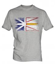 Newfoundland And Labrador Distressed Flag Mens T-Shirt