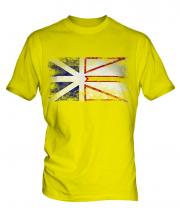 Newfoundland And Labrador Distressed Flag Mens T-Shirt