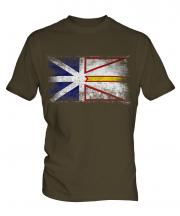 Newfoundland And Labrador Distressed Flag Mens T-Shirt