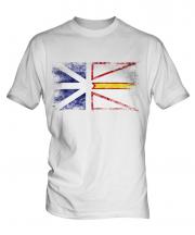 Newfoundland And Labrador Distressed Flag Mens T-Shirt