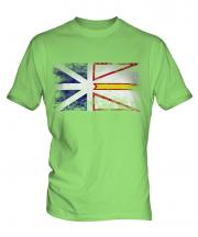Newfoundland And Labrador Distressed Flag Mens T-Shirt