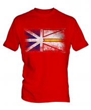 Newfoundland And Labrador Distressed Flag Mens T-Shirt
