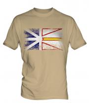 Newfoundland And Labrador Distressed Flag Mens T-Shirt