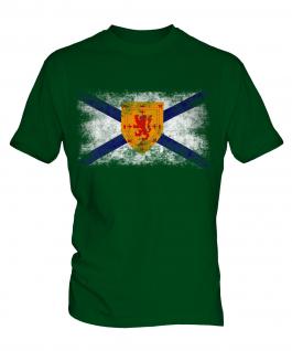 Nova Scotia Distressed Flag Mens T-Shirt