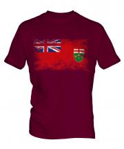 Ontario Distressed Flag Mens T-Shirt