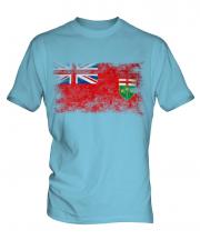 Ontario Distressed Flag Mens T-Shirt