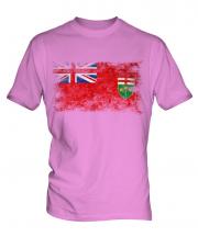 Ontario Distressed Flag Mens T-Shirt