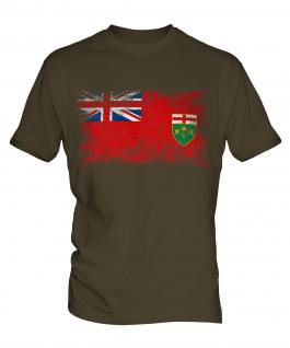 Ontario Distressed Flag Mens T-Shirt