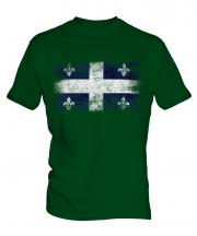 Quebec Distressed Flag Mens T-Shirt