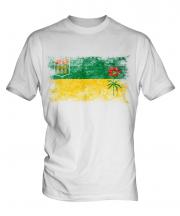 Saskatchewan Distressed Flag Mens T-Shirt