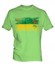 Saskatchewan Distressed Flag Mens T-Shirt