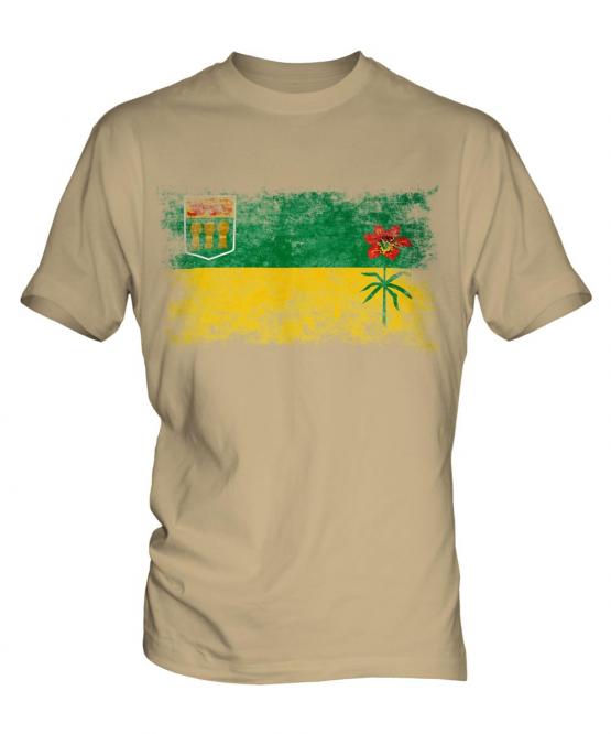 Saskatchewan Distressed Flag Mens T-Shirt