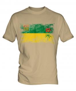 Saskatchewan Distressed Flag Mens T-Shirt