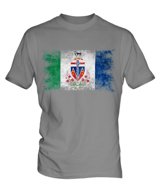 Yukon Distressed Flag Mens T-Shirt
