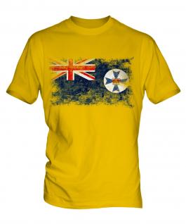 Queensland Distressed Flag Mens T-Shirt