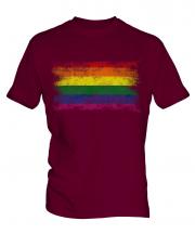 Gay Pride Distressed Flag Mens T-Shirt