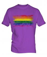 Gay Pride Distressed Flag Mens T-Shirt
