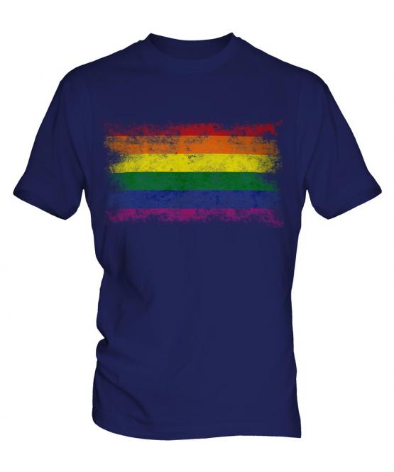 Gay Pride Distressed Flag Mens T-Shirt