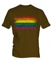Gay Pride Distressed Flag Mens T-Shirt