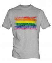 Gay Pride Distressed Flag Mens T-Shirt