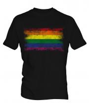 Gay Pride Distressed Flag Mens T-Shirt