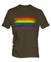 Gay Pride Distressed Flag Mens T-Shirt