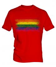 Gay Pride Distressed Flag Mens T-Shirt